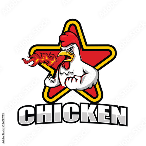 Chicken Mascot For Restaurant logo Inspiration vector 