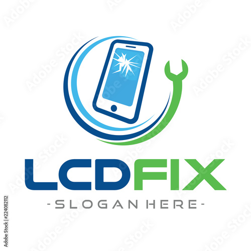 Smartphone LCD Fix Logo Design InspirationVector