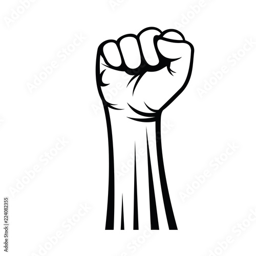 Fist male hand, proletarian protest symbol, Revolution and Freedom.  Power sign, Illustration and Logo Design Inspiration 