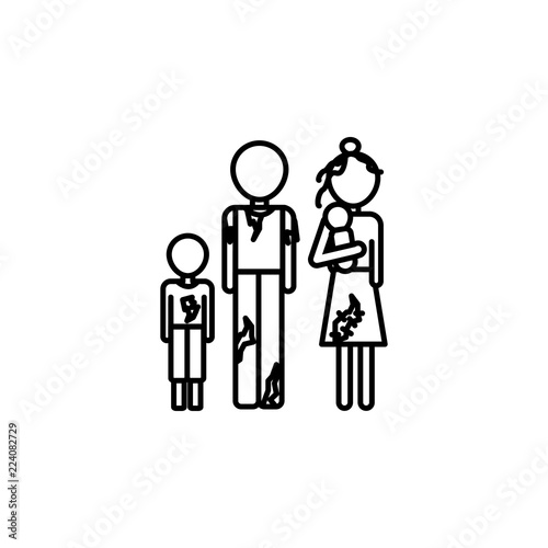 Poor family icon. Element of poverty social life icon for mobile concept and web apps. Thin line Poor family icon can be used for web and mobile
