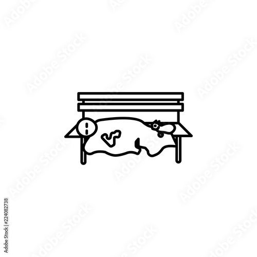 Poor man sleep park icon. Element of poverty social life icon for mobile concept and web apps. Thin line Poor man sleep park icon can be used for web and mobile