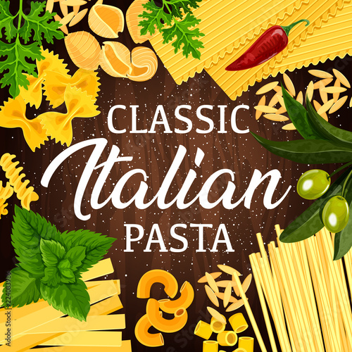 Italian pasta, herbs and spices