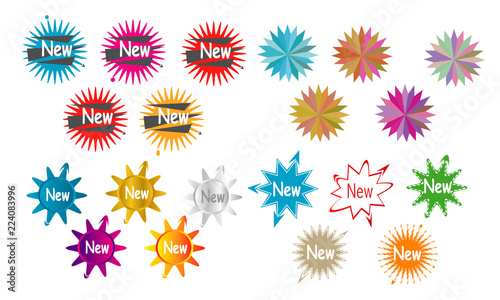 collection of sunburst star burst design vector
