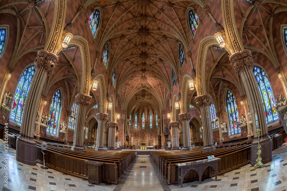 Interior of the historic Cathedral of the Immaculate Conception in Albany, New York