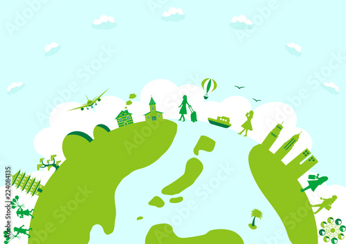 世界旅行　イラスト