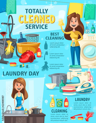 House cleaning service, washing and equipment