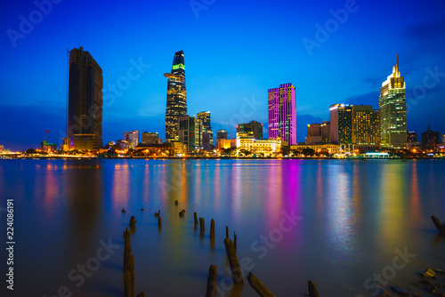 Ho Chi Minh City skyline and the Saigon River  Vietnam