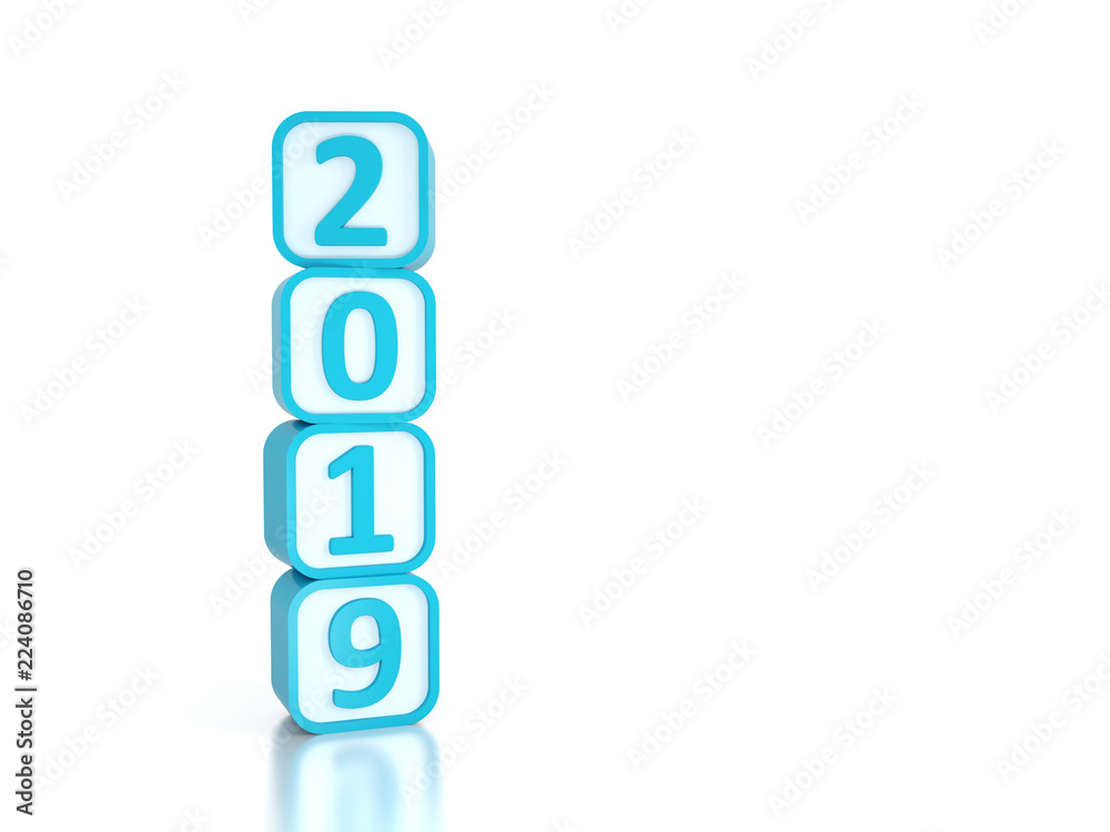 New Year 2019 Creative Design Concept - 3D Rendered Image New Year 2019 Creative Design Concept - 3D Rendered Image
