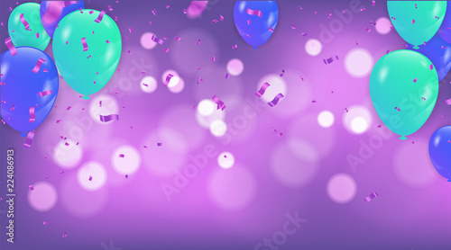 Fuchsia metallic baloons on the upstairs with clear path isolated on white background