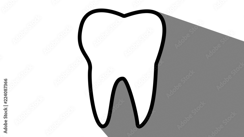 Tooth dentistry icon long shadow Tooth dentistry icon long shadow