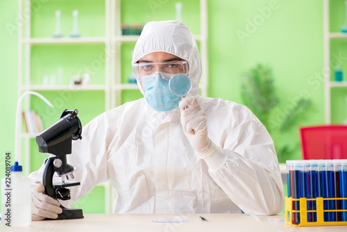 Chemist working in the lab on new experiment