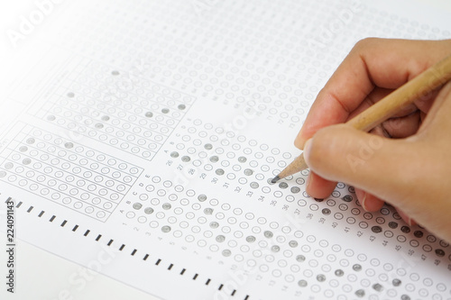 test form with pencil