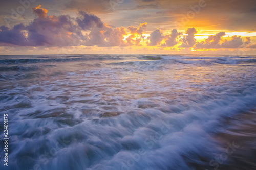 sunset beach, sea