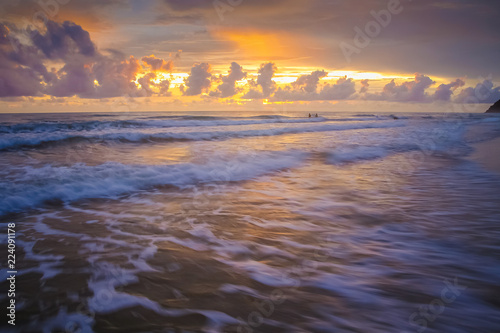 sunset beach, sea