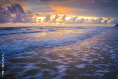 sunset beach, sea