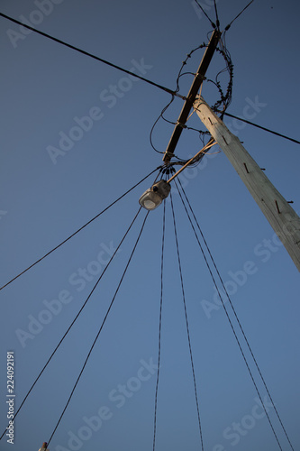 Power Pole and Street Lamp