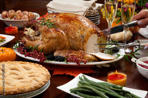 Carving Pepper Turkey for Thanksgiving photo