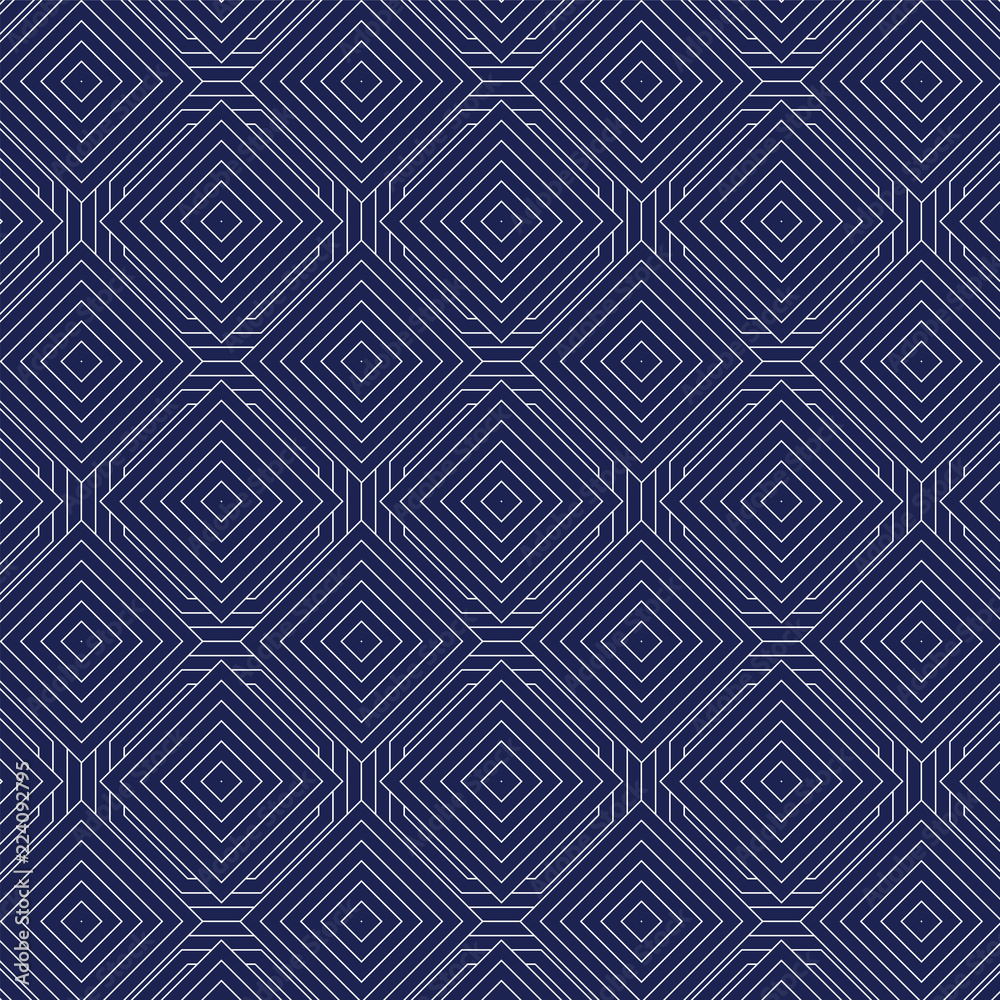 Blue geometric pattern square.