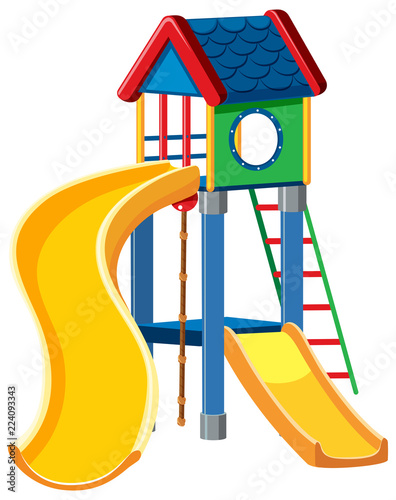 Playground cubby house white background