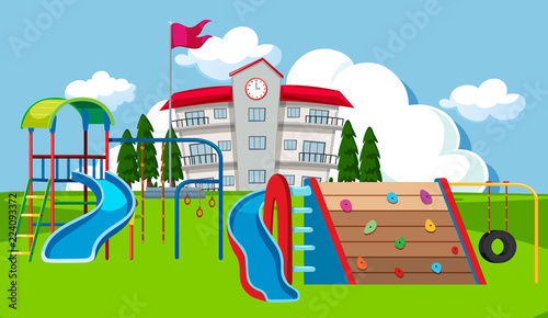 School yard playground scene