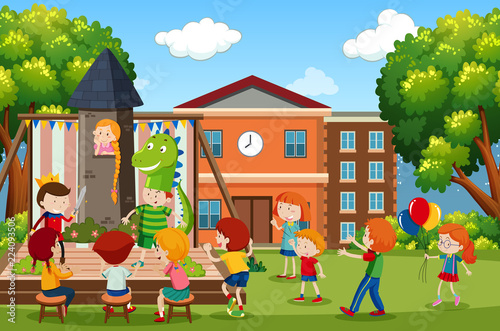 A children play scene