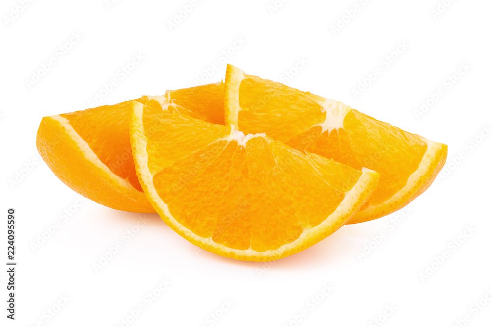 Orang slice isolate on white background. With clipping path. Stack image Orang slice isolate on white background. With clipping path. Stack image