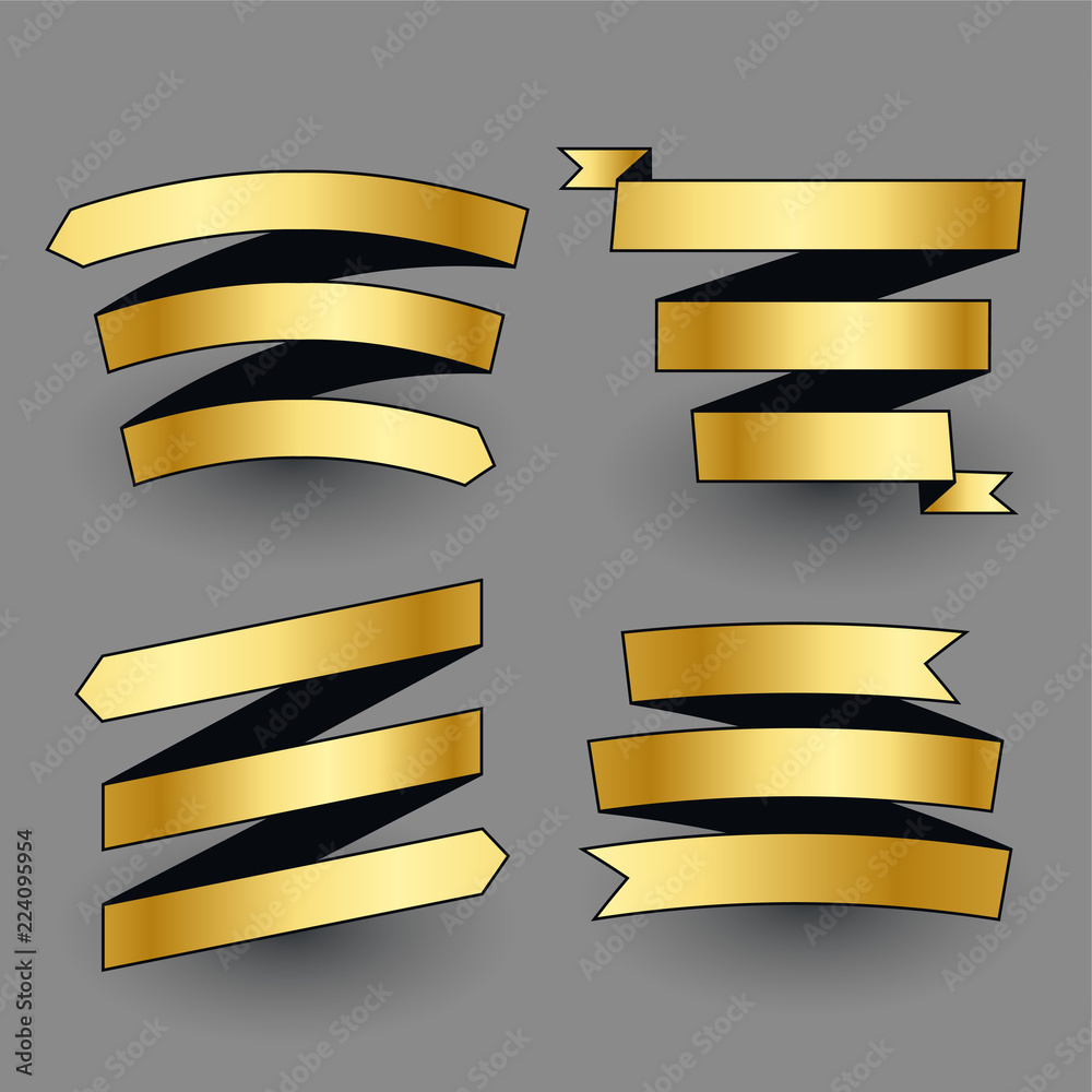premium shiny golden ribbons set