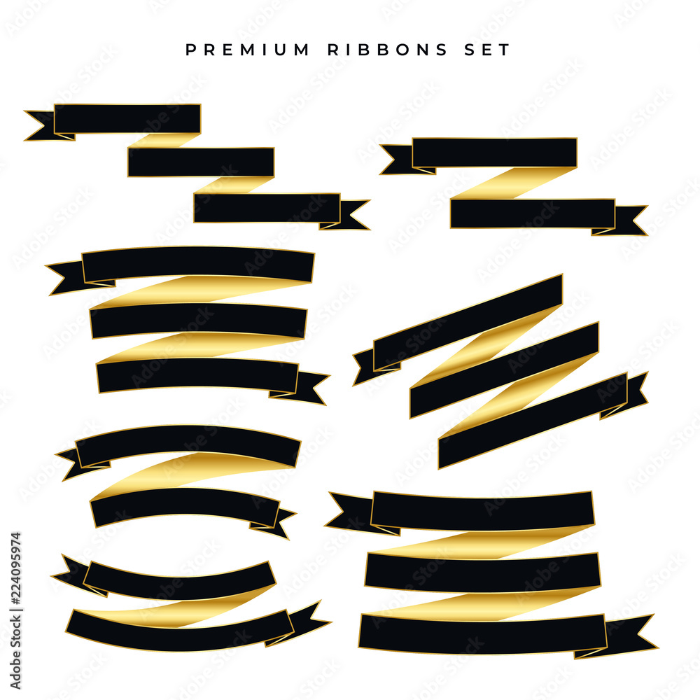 set of luxury golden ribbons set of luxury golden ribbons