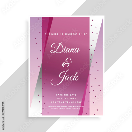abstract geometric wedding card design