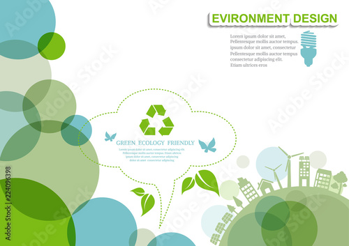 Ecology connection  concept background . Vector infographic illustration