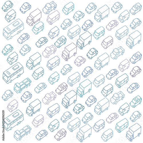 Sketch traffic jam car plug transport highway. Hand drawn black line