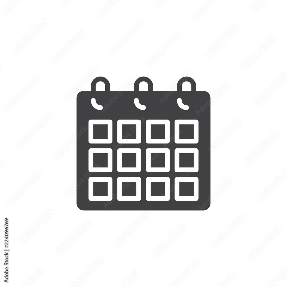Calendar vector icon. filled flat sign for mobile concept and web design. Schedule Agenda Diary simple solid icon. Symbol, logo illustration. Pixel perfect vector graphics Calendar vector icon. filled flat sign for mobile concept and web design. Schedule Agenda Diary simple solid icon. Symbol, logo illustration. Pixel perfect vector graphics
