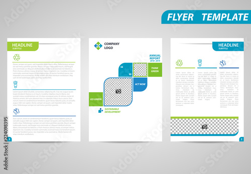 Flyer Template Brochure Modern A4 Design with empty space for photo. Suitable for corporate annual report and prospectus