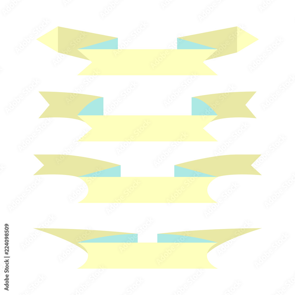 ribbon banner set on white background ribbon banner set on white background