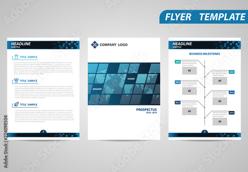 Flyer Template Brochure Modern A4 Design with empty space for photo. Suitable for corporate annual report and prospectus