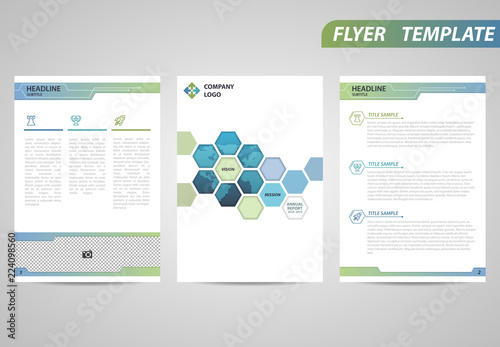 Flyer Template Brochure Modern A4 Design with empty space for photo. Suitable for corporate annual report and prospectus