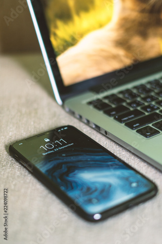 mobile phone with laptop keyboard