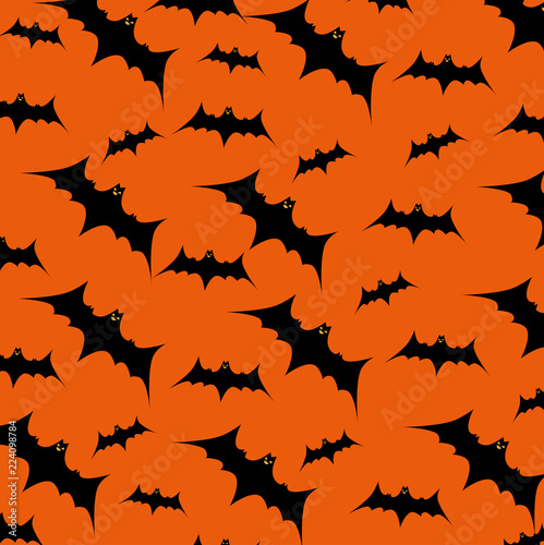 halloween card with bats flying pattern © Gstudio