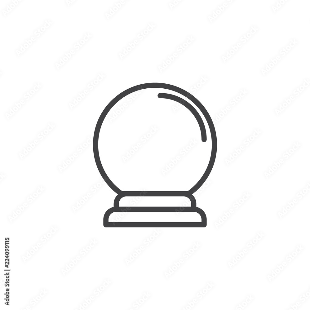 Magic ball outline icon. linear style sign for mobile concept and web design. Glass crystal ball simple line vector icon. Symbol, logo illustration. Pixel perfect vector graphics Magic ball outline icon. linear style sign for mobile concept and web design. Glass crystal ball simple line vector icon. Symbol, logo illustration. Pixel perfect vector graphics