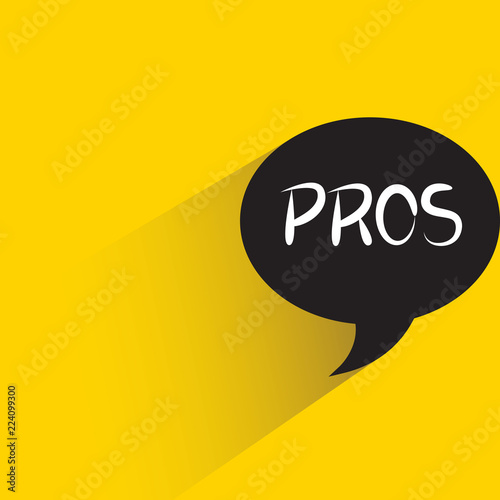 pros speech bubble on yellow background