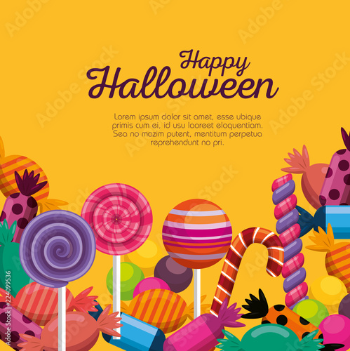 halloween card with sweet candies