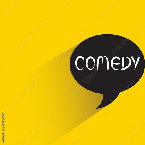 comedy speech bubble on yellow background