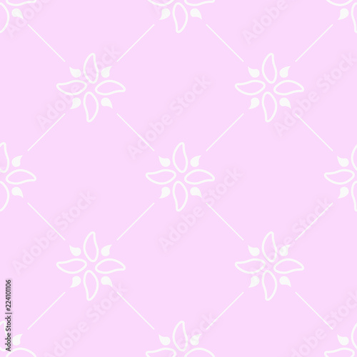 abstract floral seamless pattern with flowers, netting and leaves