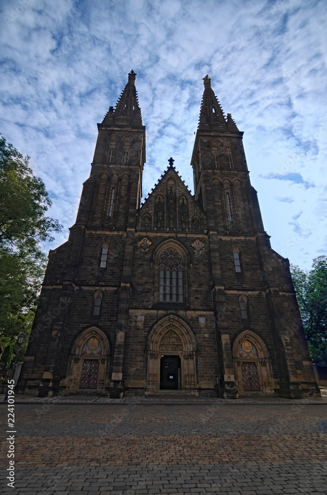 Ancient Neo Gothic Church of Saint Peter and Paul in Vysehrad (