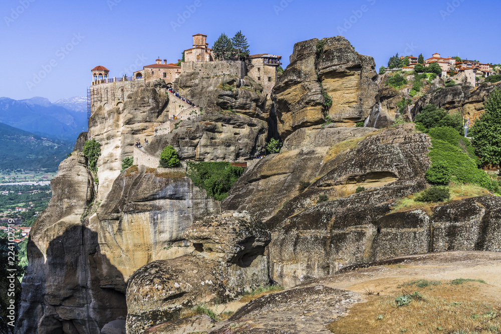 Mountain monasteries on steep rocks
