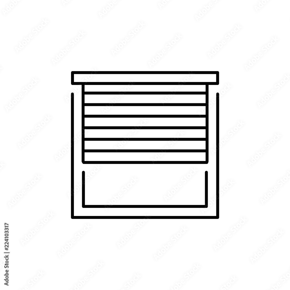 Horizontal window mini blinds. Venetian blind. Line vector icon Horizontal window mini blinds. Venetian blind. Line vector icon