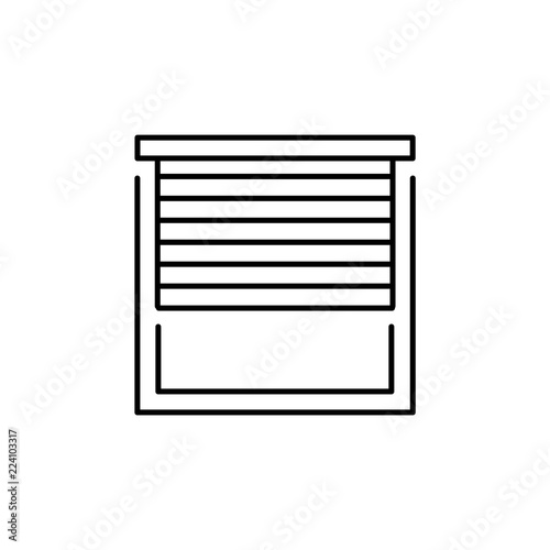 Horizontal window mini blinds. Venetian blind. Line vector icon 