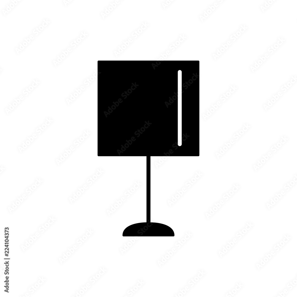 Modern table desk lamp with drum shade. Flat vector icon Modern table desk lamp with drum shade. Flat vector icon