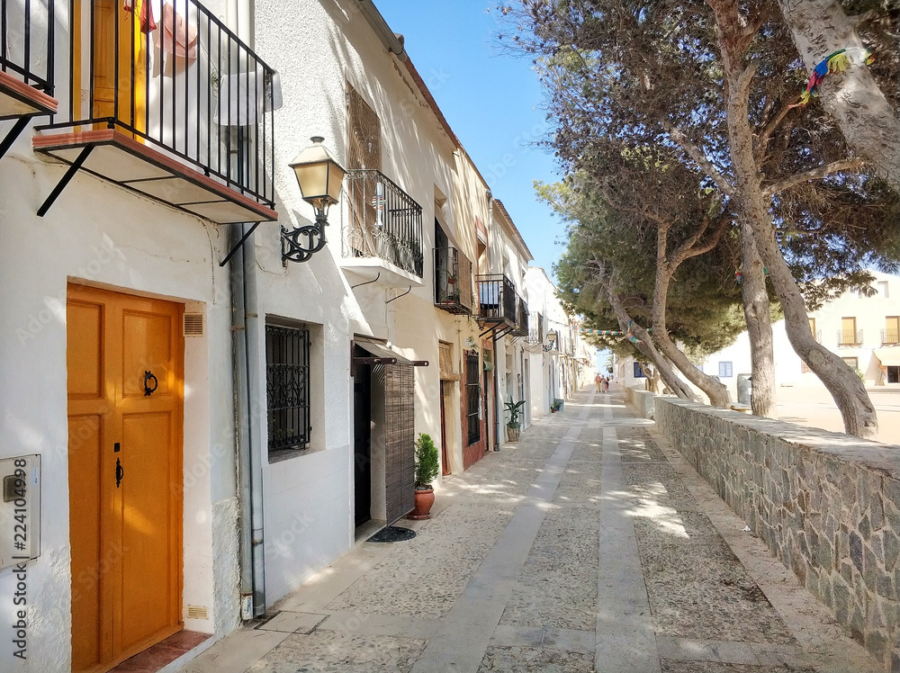 Charming narrow street in Island of Tabarca. Spain