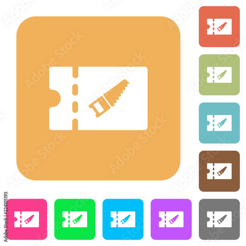 DIY shop discount coupon rounded square flat icons